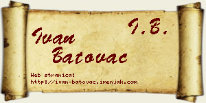 Ivan Batovac vizit kartica